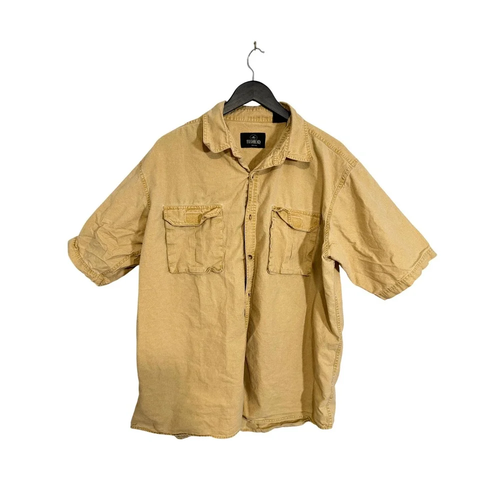 RedHead Short Sleeve Button Up Shirt Size XL Gold Yellow Workwear EUC